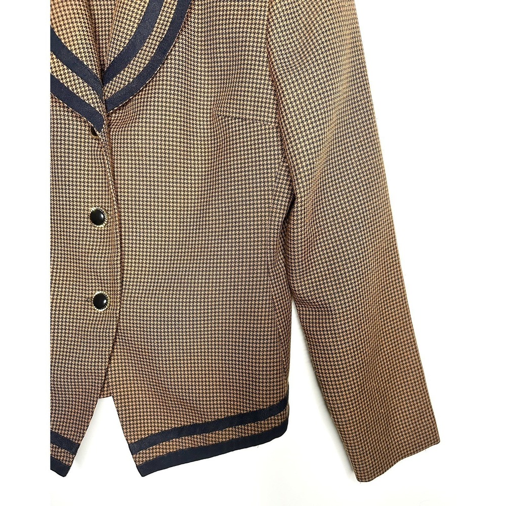 Vintage Danny & Nicole Houndstooth Blazer Women's 10  90s Classic Trim Old Money - Picture 5 of 7
